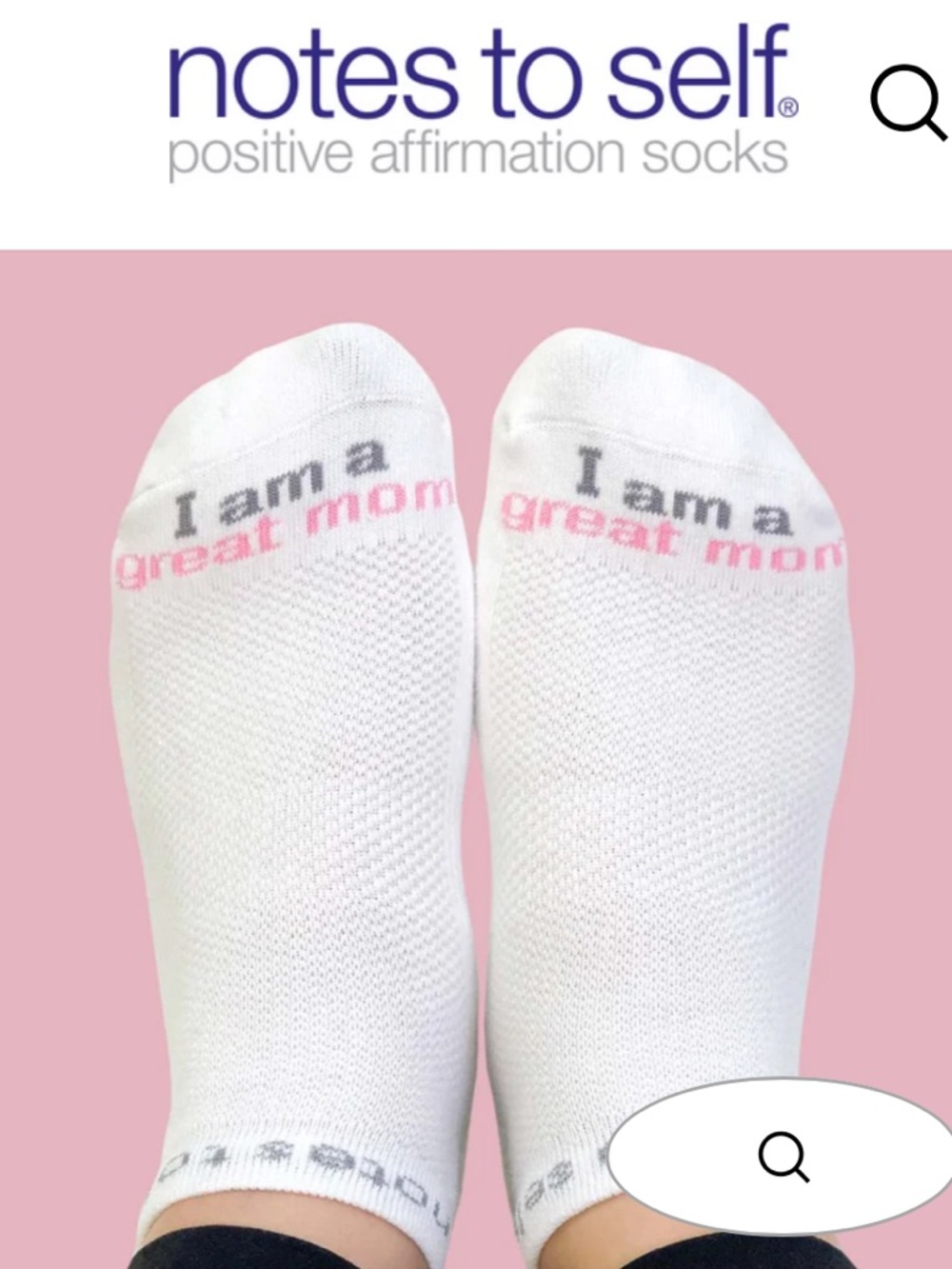 Notes to Self "I am a great mom" Positive Affirmation Low Cut Socks